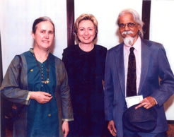 Mohan Samant with Hillary Clinton